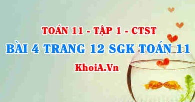 Bài 4 trang 12 SGK Toán 11 Tập 1 Chân trời sáng tạo